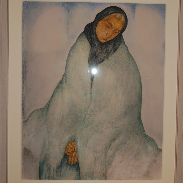 Peinture Anto-Carte Mons pastel vieille femme