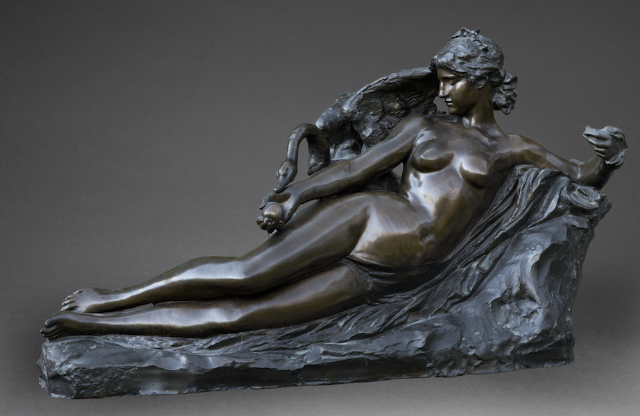Sculpture bronze Jef Lambeaux Léda cygne