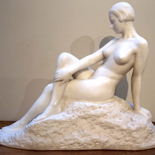 Sculpture femme art-déco marbre César Bataille