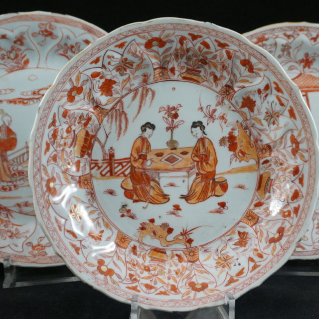 Assiette porcelaine Chine rouge de fer Kangxi
