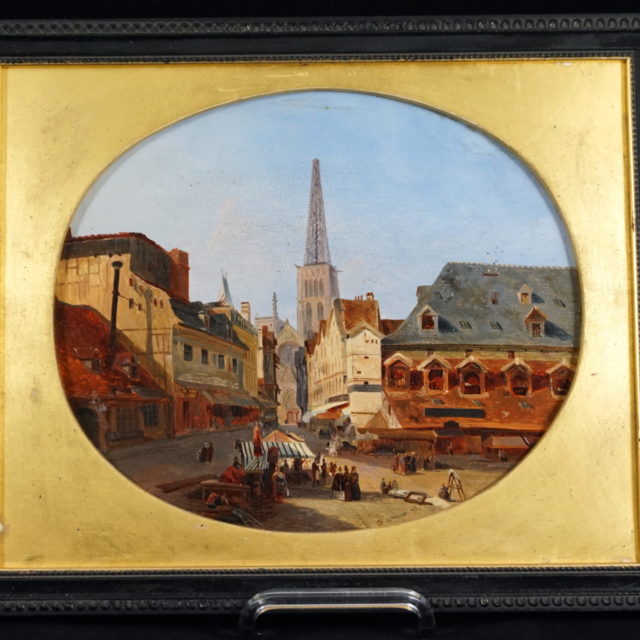 Peinture tableau Van Moer vue de ville